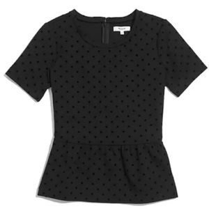 Madewell Black Peplum Top size L